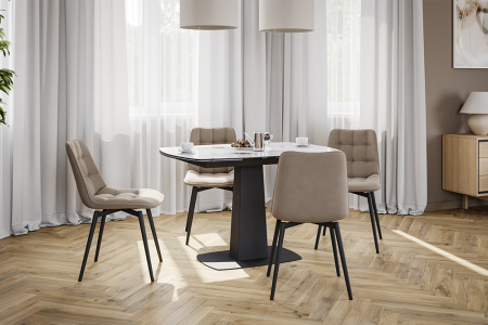 Стул B105-m (B105-m LATTE VL10, BK)